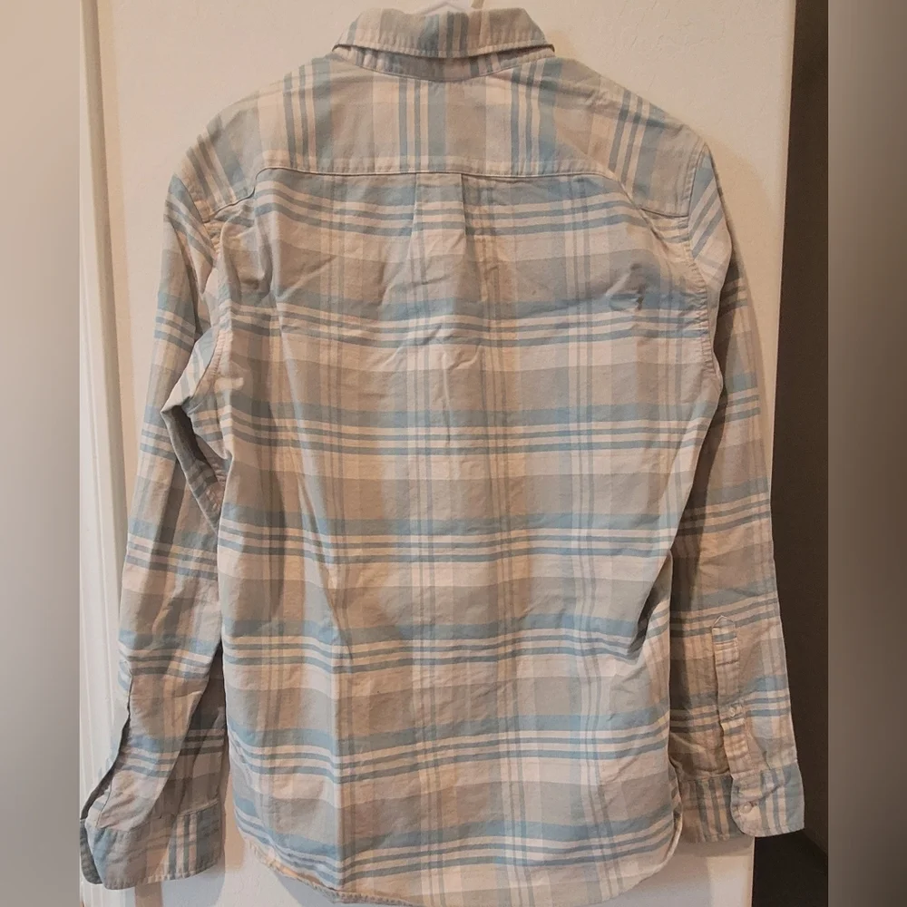 J. Crew Blue and Gray Casual Button Down Shirt